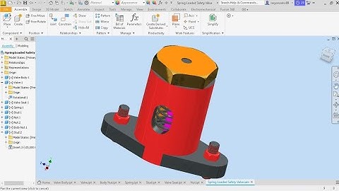 Spring Loaded Safety Valve Autodesk Inventor 2023 2022 2019 Tutorials #inventor2023 #cad #solidworks