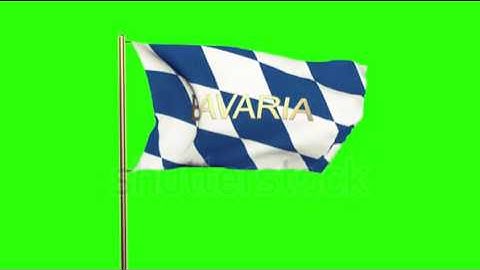 Bavaria flag with title waving in the wind. Looping sun rises style. Animation loop Stock video by