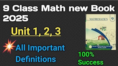 Math class 9 2025 important definitions// Chapter 1, 2,3 all definitions// Math Punjab board 2025
