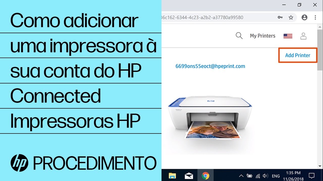 Como adicionar uma impressora à sua conta do HP Connected