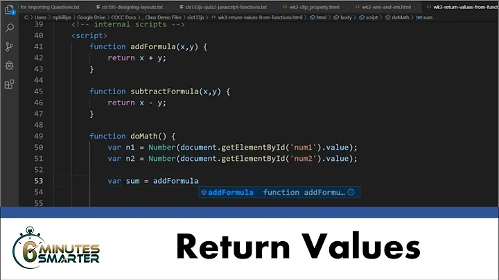 Return Values from JavaScript Functions