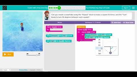 Hour of Code - Coding with Anna and Elsa