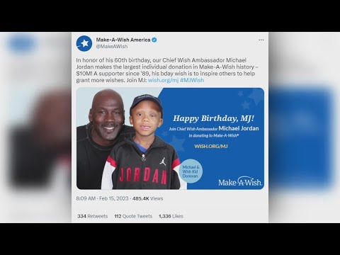 Michael Jordan to make largest individual donation in Make-A-Wish history