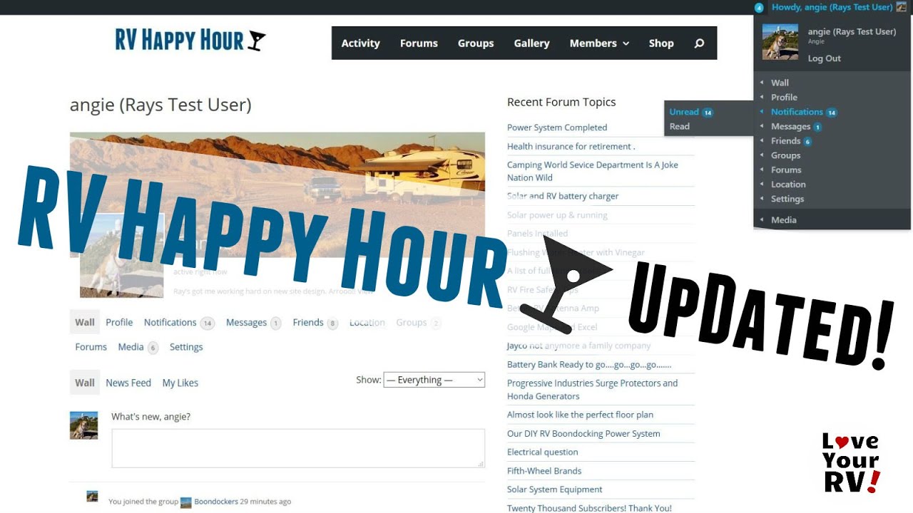 Updated RV Happy Hour Community site Tour YouTube