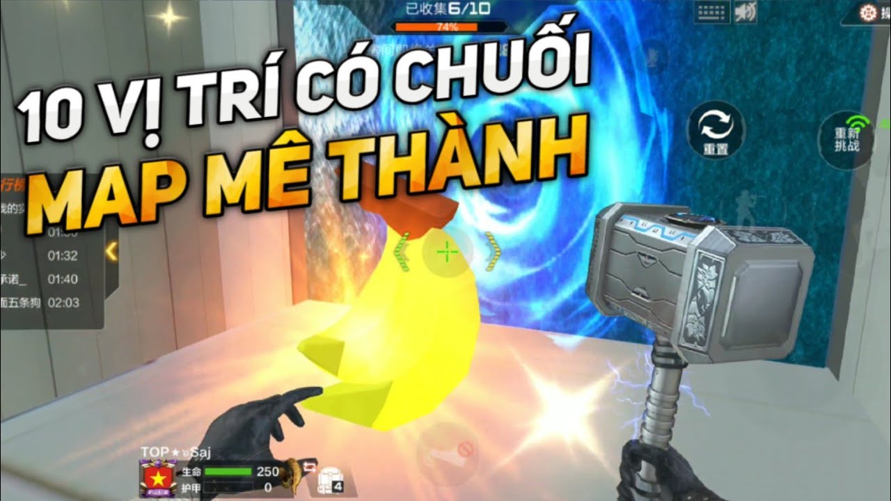CF Mobile / CF Legends : 10 VỊ TRÍ CÓ CHUỐI TRONG MAP PARKOUR MỚI [ MÊ ...