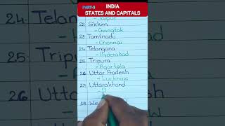 Part-3, India-States and Capitals.. statesandcapitals shorts shortsfeed