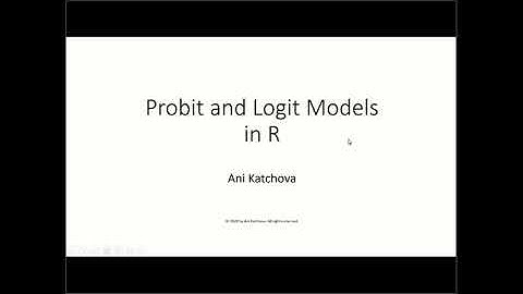 Probit and Logit Models in R