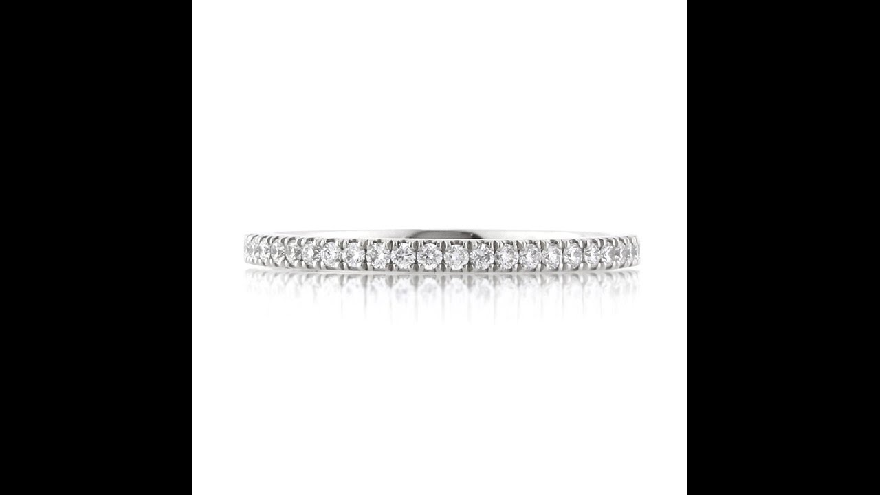 Mark Broumand - 0.30ct Round Brilliant Cut Diamond Micropave Wedding Band in Platinum