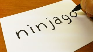 How to turn words NINJAGO（LEGO Movie Ninjago）into a Cartoon -  Drawing doodle art on paper screenshot 3