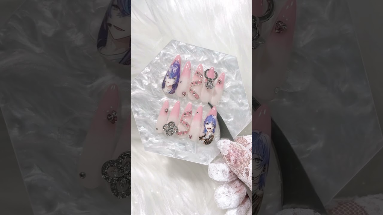 UmitukiNail様 オーダーチップ案 お持ち込みデザインでネイルチップオーダーしていただきました