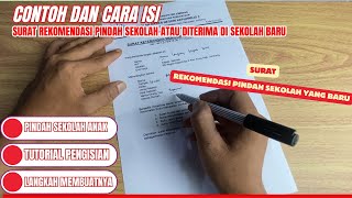 Contoh Surat Rekomendasi Pindah Sekolah