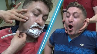ASMR TURKISH BARBER 💈 HAIRCUT AND RAZOR BEARD SHAVE 💈 head, neck, ear, sleep massage 💈 berber masajı