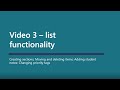 Reading lists video 3 - Functionality