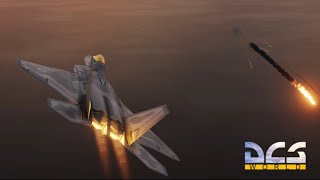 F22 thwarts an attack then puts on an Airshow