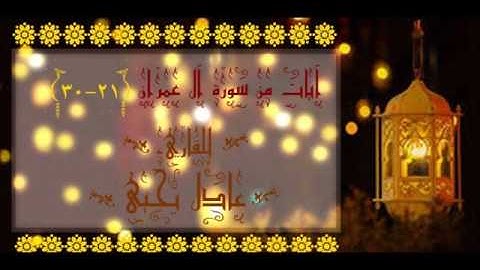 آيات من سورة آل عمران للقاريء عادل يحيى