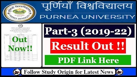 Purnea University Part 3 Result 2023 | 2019-22 | BSC | BCOM | BA | 3rd Year | Result Kaise dekhe