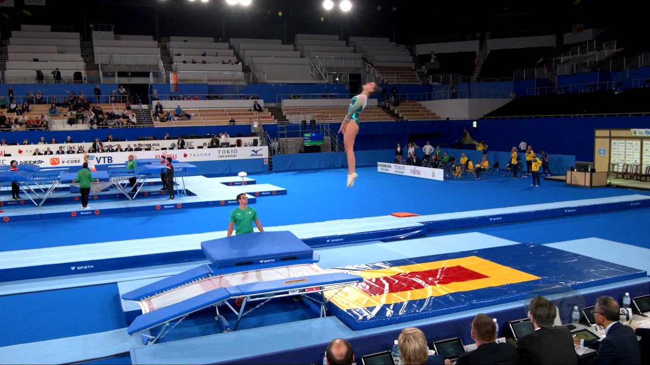 Youtube video: ROBINSON Cheyanna (AUS) W - 2019 Trampoline Worlds, Tokyo (JPN) - Qualification Double Mini R1