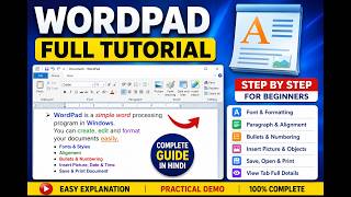 WordPad Complete Tutorial in Hindi | Learn WordPad Step by Step | Full Course for Beginners #WordPad