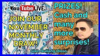 JOIN OUR NOVEMBER MONTHLY DRAW WIN CASH AND BIG SURPRISES