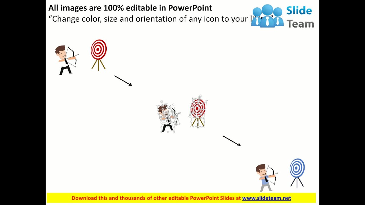 hit the target diagram flat powerpoint design