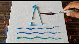 Lighthouse / Landscape / Abstract Painting Demonstration / Relaxing / Daily Art Therapy / Day #047