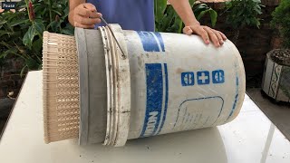 How to cast flower pots  from plastic pots  with cement