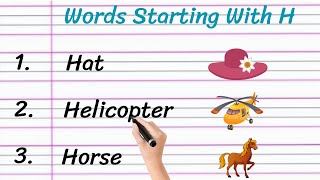 Write 10 Words Starting With H in English || Learn Words Starting With H With Pictures