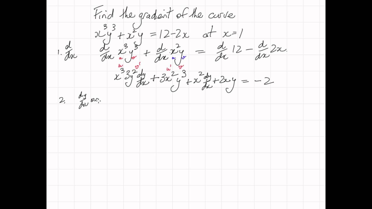 C201 C202 Implicit Differentiation Worked Example 3 - YouTube