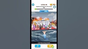 Annoying Puzzle Game - Level 82 - Help the mermaid rescue the sunken ship.