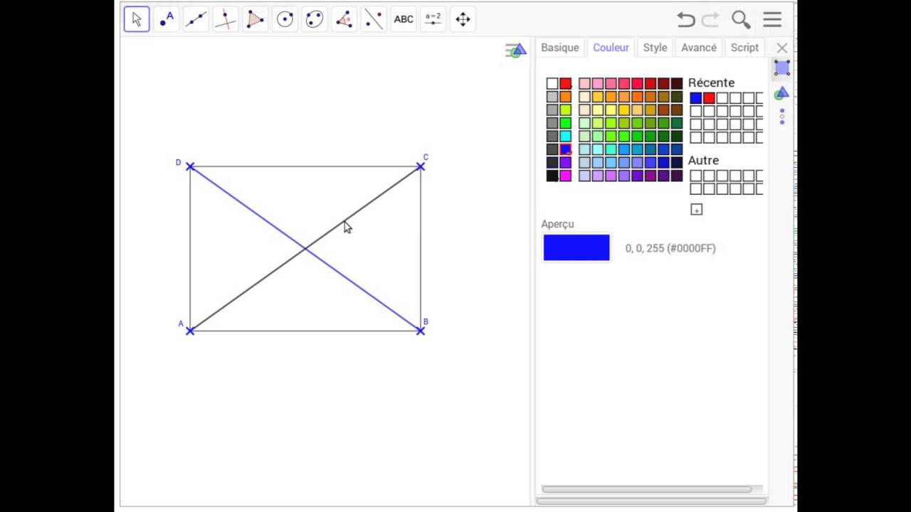 Geogebra Modifier L Apparence D Un Objet Youtube