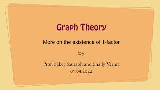 More on the existence of 1-factor