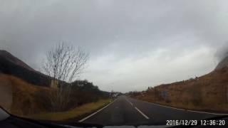 Sccotish winter drive to bridge of orchy