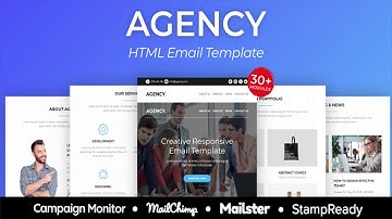 Agency - Responsive Email Template 30+ Modules - StampReady Builder + Mailster & Mailchimp |