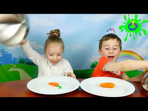 ნამდვილი საჭმელი ჟელიბონის საჭმლის წინააღმდეგ ბოსტნეულის ჩელენჯი | Real Food vs Gummy Food Challenge