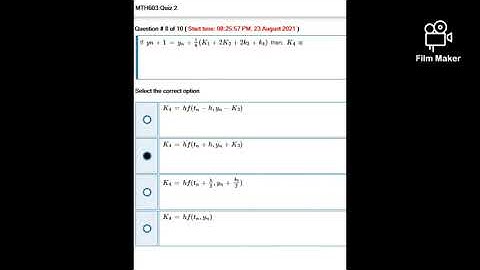 MTH603 - Numerical Analysis Quiz 2 solution fall 2021