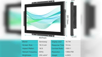 Review: 18.5 Inch Open Frame Capacitive Touch LCD Monitor Surface is IP65 Waterproof 1366x768 ...