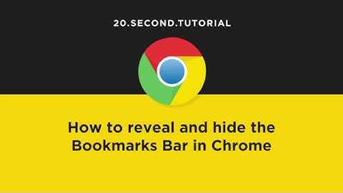 Show the bookmarks bar in Chrome | Chrome Tutorial #1