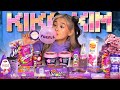 Asmr mukbang  purple food desserts jelly bubble gum chocolate snacks