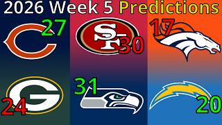 2026 NFL Week 5 Predictions (With Scores)