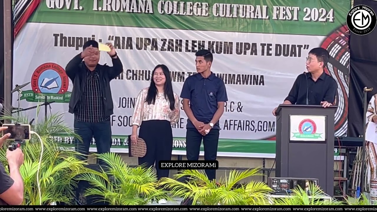 Govt T Romana College-ah Youth Icon 2024 Taitea Pautu-in lawm a hlawh; an college t shirt nen a kal!