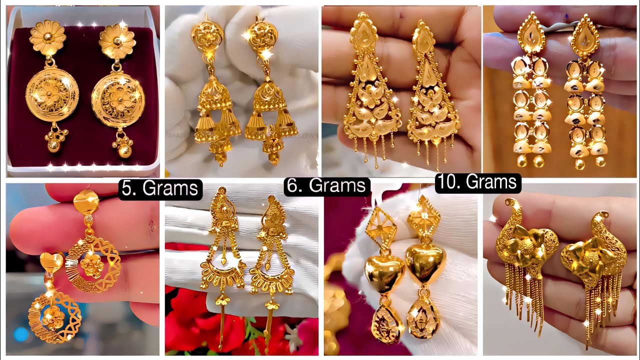Elite New Palak Kerala Model Gold Plated Earrings Daliy Wear For Womens And  Girls,Kids