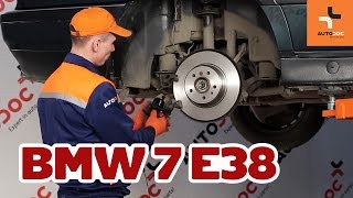 Hvordan bytte bak bremseskiver og bremseklosser på BMW 7 E38 BRUKSANVISNING | AUTODOC