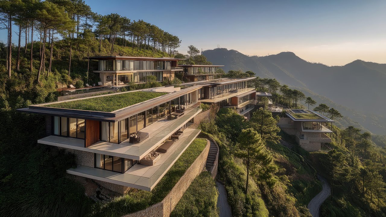 Потрясающие проекты современных горных домов на склонах с панорамным видом на горы.