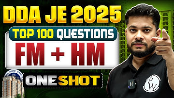 Fluid Mechanics & HM In ONE SHOT | DDA JE Civil Engineering Classes | Fluid Mechanics DDA JE