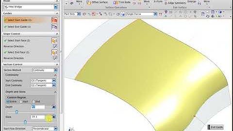 NX CAD Surface Modeling & Editing  : Create Section Surface from 2 Surface