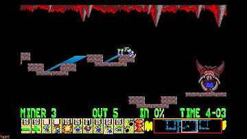 Lemmings (1991) - Taxing - Level 10 - Izzie Wizzie lemmings get busy