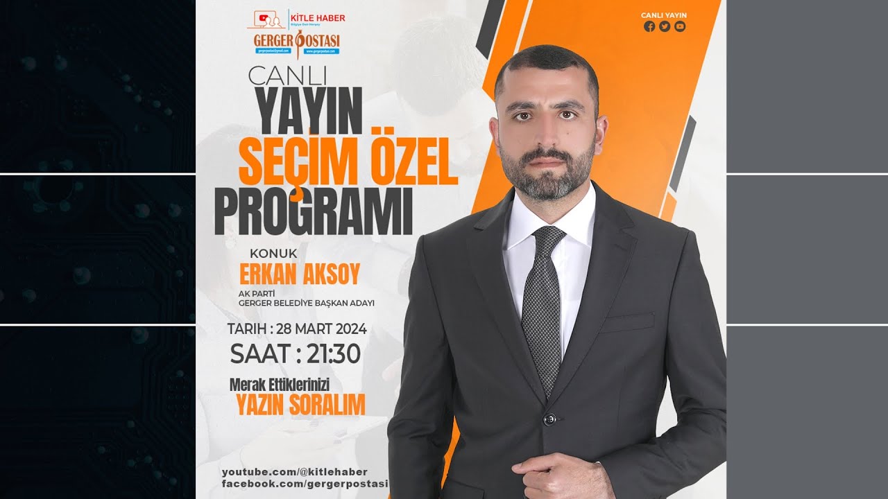 Seçim Özel'in Konuğu Ak Parti #Gerger Belediye Başkan Adayı Erkan Aksoy #seçim #akparti
