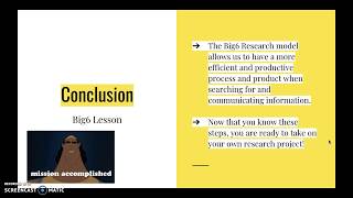 Big6 Lesson Conclusion