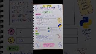 Day 11: Python Dictionary Methods & Manipulation Challenge! 🧠🐍 #shorts