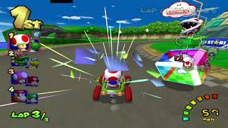 Yoshi Circuit - Mario Kart Double Dash Gamecube 150Cc Yoshi & Toad Driving Turbo Yoshi